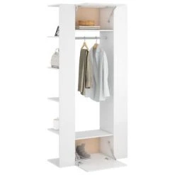 VidaXL Armoires de couloir 2 pcs Blanc brillant Bois d'ingénierie -Casiers Soldes Boutique image 4 3082041