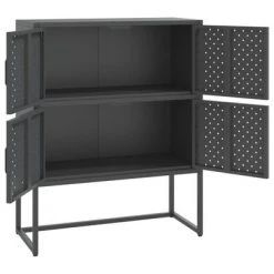 VidaXL Buffet haut Anthracite 80x35x100 cm Acier -Casiers Soldes Boutique image 4 335882
