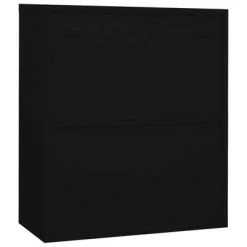 VidaXL Armoire de bureau Noir 90x40x105 cm Acier -Casiers Soldes Boutique image 4 335936