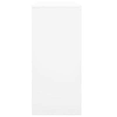 VidaXL Armoire de bureau avec porte coulissante Blanc 90x40x90cm Acier 4 VidaXL Armoire de bureau avec porte coulissante Blanc 90x40x90cm Acier – Image 4