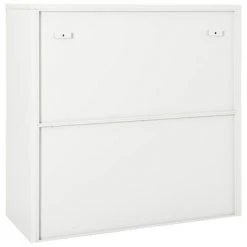 VidaXL Armoire à portes coulissantes Blanc 90x40x90 cm Acier -Casiers Soldes Boutique image 4 335954