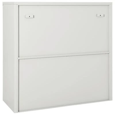 VidaXL Armoire à portes coulissantes Gris clair 90x40x90 cm Acier 4 VidaXL Armoire à portes coulissantes Gris clair 90x40x90 cm Acier – Image 4