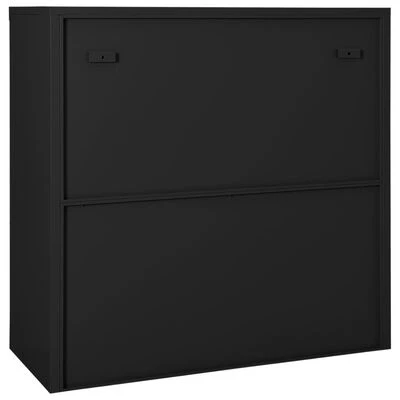 VidaXL Armoire à portes coulissantes Anthracite 90x40x90 cm Acier 4 VidaXL Armoire à portes coulissantes Anthracite 90x40x90 cm Acier – Image 4