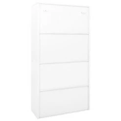 VidaXL Armoire de bureau et porte coulissante Blanc 90x40x180 cm Acier -Casiers Soldes Boutique image 4 335962