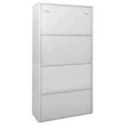VidaXL Armoire à bureau porte coulissante Gris clair 90x40x180cm Acier -Casiers Soldes Boutique image 4 335963