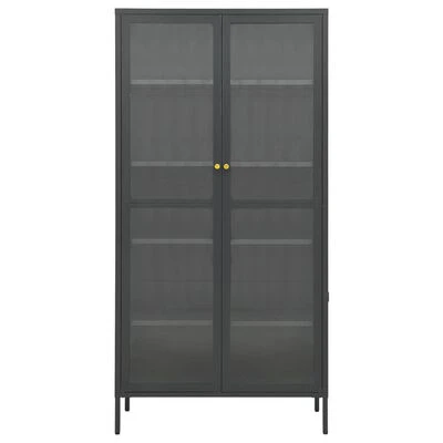 VidaXL Vitrine d'exposition Anthracite 90x40x180 cm Acier/verre trempé 4 VidaXL Vitrine d'exposition Anthracite 90x40x180 cm Acier/verre trempé – Image 4