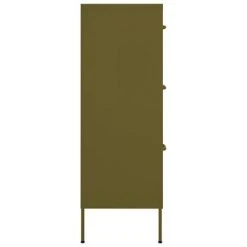VidaXL Armoire à tiroirs Vert olive 80x35x101,5 cm Acier -Casiers Soldes Boutique image 4 336144