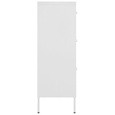 VidaXL Armoire à tiroirs Blanc 80x35x101,5 cm Acier 4 VidaXL Armoire à tiroirs Blanc 80x35x101,5 cm Acier – Image 4
