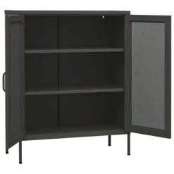 VidaXL Armoire de rangement Anthracite 80x35x101,5 cm Acier -Casiers Soldes Boutique image 4 336177