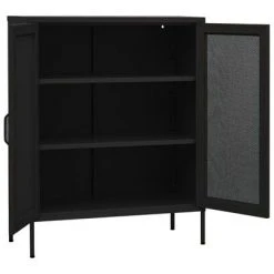 VidaXL Armoire de rangement Noir 80x35x101,5 cm Acier -Casiers Soldes Boutique image 4 336178