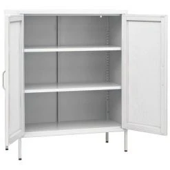 VidaXL Armoire de rangement Blanc 80x35x101,5 cm Acier -Casiers Soldes Boutique image 4 336179