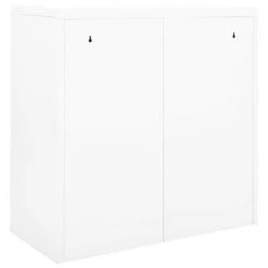 VidaXL Armoire à portes coulissantes Blanc 90x40x90 cm Acier -Casiers Soldes Boutique image 4 336429