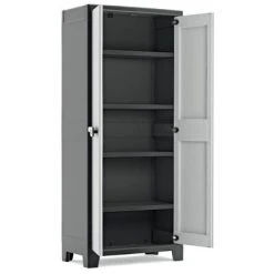 Keter Armoire de rangement avec étagères Titan Noir et gris 182 cm -Casiers Soldes Boutique image 4 434758