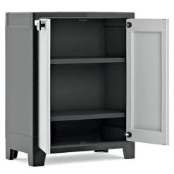 Keter Armoire de rangement basse Titan Noir et gris 100 cm 9 Keter Armoire de rangement basse Titan Noir et gris 100 cm -Casiers Soldes Boutique image 4 434759
