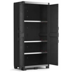 Keter Armoire de rangement et étagères Garage XL Noir et argenté 188cm -Casiers Soldes Boutique image 4 434761