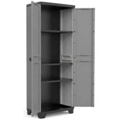 Keter Armoire de rangement avec étagères Stilo Gris et noir 173 cm -Casiers Soldes Boutique image 4 434768