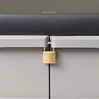 VidaXL Armoire de rangement de jardin avec 1 étagère Noir et gris 4 VidaXL Armoire de rangement de jardin avec 1 étagère Noir et gris – Image 4