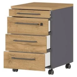 Germania Armoire sur roulettes GW-Agenda 42x49x61 cm Graphite/chêne -Casiers Soldes Boutique image 4 438416