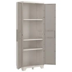 Keter Armoire de rangement de jardin à étagères Crème et taupe 182 cm -Casiers Soldes Boutique image 4 46644