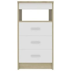VidaXL Armoire tiroirs Blanc chêne sonoma 40x50x76cm Bois d'ingénierie 9 VidaXL Armoire tiroirs Blanc chêne sonoma 40x50x76cm Bois d'ingénierie -Casiers Soldes Boutique image 4 801810