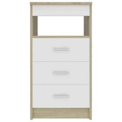 VidaXL Armoire tiroirs Blanc chêne sonoma 40x50x76cm Bois d'ingénierie 4 VidaXL Armoire tiroirs Blanc chêne sonoma 40x50x76cm Bois d'ingénierie – Image 4