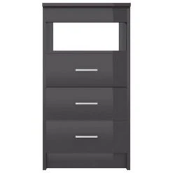 VidaXL Armoire à tiroirs Gris brillant 40x50x76 cm Bois d'ingénierie -Casiers Soldes Boutique image 4 801813