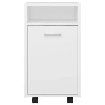VidaXL Armoire latérale avec roues Blanc 33x38x60 cm Aggloméré 4 VidaXL Armoire latérale avec roues Blanc 33x38x60 cm Aggloméré – Image 4