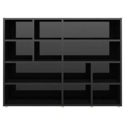 VidaXL Armoire latérale Noir brillant 97x32x72 cm Aggloméré 9 VidaXL Armoire latérale Noir brillant 97x32x72 cm Aggloméré -Casiers Soldes Boutique image 4 804479