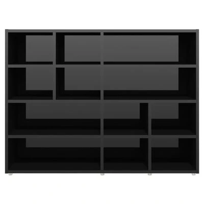 VidaXL Armoire latérale Noir brillant 97x32x72 cm Aggloméré 4 VidaXL Armoire latérale Noir brillant 97x32x72 cm Aggloméré – Image 4