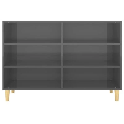 VidaXL Buffet Gris brillant 103,5x35x70 cm Aggloméré 4 VidaXL Buffet Gris brillant 103,5x35x70 cm Aggloméré – Image 4