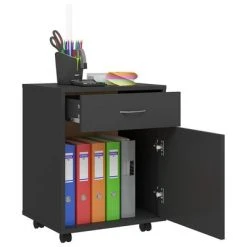 VidaXL Armoire à roulettes Gris 45x38x54 cm Aggloméré -Casiers Soldes Boutique image 4 808442