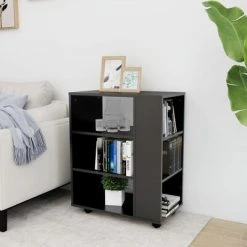 VidaXL Armoire à roulettes Gris 60x35x75 cm Aggloméré -Casiers Soldes Boutique image 4 808451