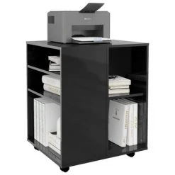 VidaXL Armoire à roulettes Noir brillant 60x53x72 cm Aggloméré 9 VidaXL Armoire à roulettes Noir brillant 60x53x72 cm Aggloméré -Casiers Soldes Boutique image 4 808465