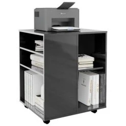 VidaXL Armoire à roulettes Gris brillant 60x53x72 cm Aggloméré 9 VidaXL Armoire à roulettes Gris brillant 60x53x72 cm Aggloméré -Casiers Soldes Boutique image 4 808466