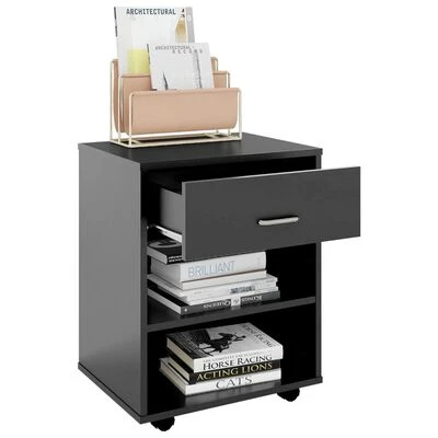 VidaXL Armoire à roulettes Gris 46x36x59 cm Aggloméré 4 VidaXL Armoire à roulettes Gris 46x36x59 cm Aggloméré – Image 4