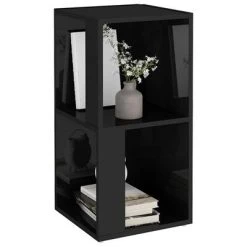 VidaXL Armoire d'angle Noir brillant 33x33x67 cm Aggloméré -Casiers Soldes Boutique image 4 809024