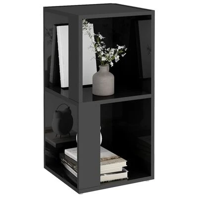 VidaXL Armoire d'angle Gris brillant 33x33x67 cm Aggloméré 4 VidaXL Armoire d'angle Gris brillant 33x33x67 cm Aggloméré – Image 4