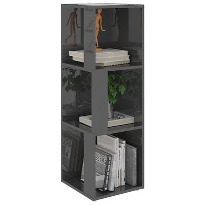 VidaXL Armoire d'angle Gris brillant 33x33x100 cm Aggloméré 4 VidaXL Armoire d'angle Gris brillant 33x33x100 cm Aggloméré – Image 4