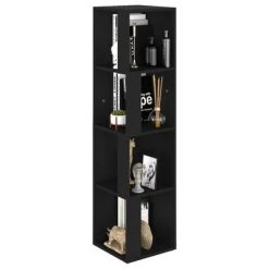 VidaXL Armoire d'angle Noir 33x33x132 cm Aggloméré 9 VidaXL Armoire d'angle Noir 33x33x132 cm Aggloméré -Casiers Soldes Boutique image 4 809036