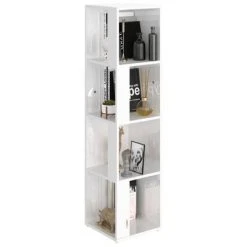 VidaXL Armoire d'angle Blanc brillant 33x33x132 cm Aggloméré 9 VidaXL Armoire d'angle Blanc brillant 33x33x132 cm Aggloméré -Casiers Soldes Boutique image 4 809041