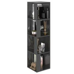 VidaXL Armoire d'angle Gris brillant 33x33x132 cm Aggloméré 9 VidaXL Armoire d'angle Gris brillant 33x33x132 cm Aggloméré -Casiers Soldes Boutique image 4 809043