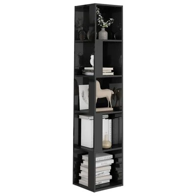 VidaXL Armoire d'angle Gris brillant 33x33x164,5 cm Aggloméré 4 VidaXL Armoire d'angle Gris brillant 33x33x164,5 cm Aggloméré – Image 4