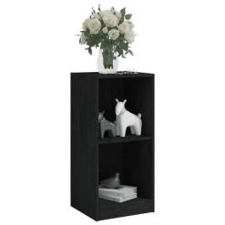 VidaXL Armoire d'appoint Noir 35,5x33,5x76 cm Bois de pin massif -Casiers Soldes Boutique image 4 809934