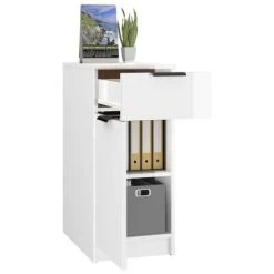 VidaXL Armoire de bureau Blanc brillant 33,5x50x75cm Bois d'ingénierie -Casiers Soldes Boutique image 4 811508