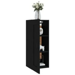 VidaXL Armoire suspendue Noir 35x34x90 cm Bois d'ingénierie -Casiers Soldes Boutique image 4 812475