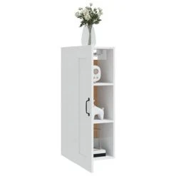 VidaXL Armoire suspendue Blanc brillant 35x34x90 cm Bois d'ingénierie -Casiers Soldes Boutique image 4 812480
