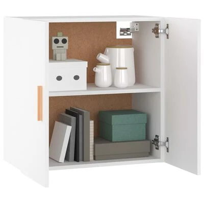 VidaXL Armoire murale Blanc 60x30x60 cm Bois d'ingénierie 4 VidaXL Armoire murale Blanc 60x30x60 cm Bois d'ingénierie – Image 4