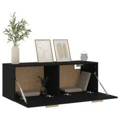 VidaXL Armoire murale Noir 100x36,5x35 cm Bois d'ingénierie -Casiers Soldes Boutique image 4 812943