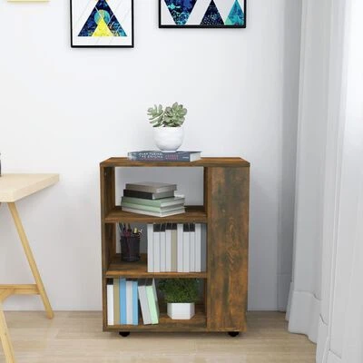 VidaXL Armoire roulante Chêne fumé 60x35x75 cm Bois d'ingénierie 4 VidaXL Armoire roulante Chêne fumé 60x35x75 cm Bois d'ingénierie – Image 4