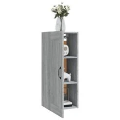 VidaXL Armoire suspendue Sonoma gris 35x34x90 cm Bois d'ingénierie -Casiers Soldes Boutique image 4 817454